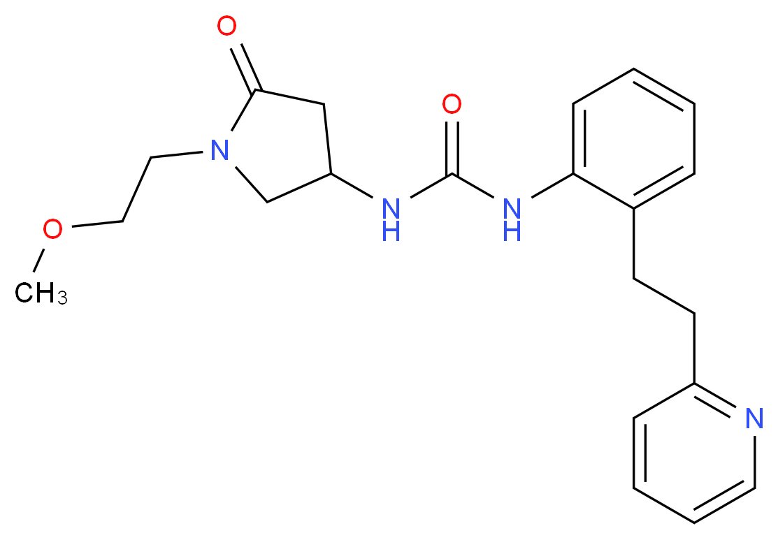 N-[1-(2-methoxyethyl)-5-oxopyrrolidin-3-yl]-N'-[2-(2-pyridin-2-ylethyl)phenyl]urea_分子结构_CAS_)