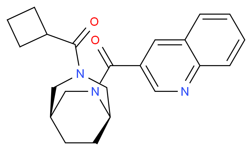 3-{[(1S*,5R*)-3-(cyclobutylcarbonyl)-3,6-diazabicyclo[3.2.2]non-6-yl]carbonyl}quinoline_分子结构_CAS_)