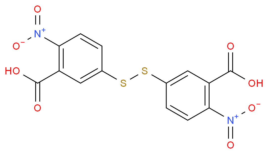 5-[(3-carboxy-4-nitrophenyl)disulfanyl]-2-nitrobenzoic acid_分子结构_CAS_69-78-3