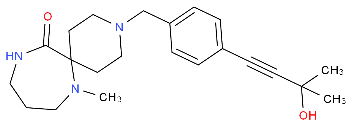 3-[4-(3-hydroxy-3-methylbut-1-yn-1-yl)benzyl]-7-methyl-3,7,11-triazaspiro[5.6]dodecan-12-one_分子结构_CAS_)