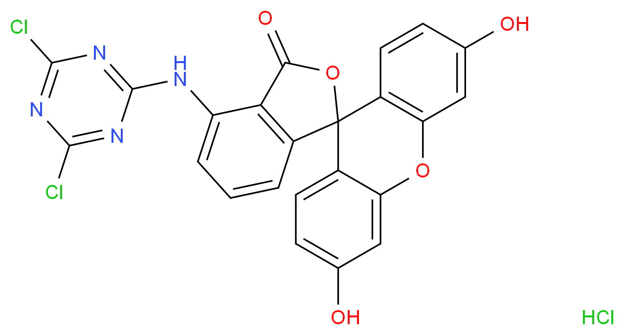 6-([4,6-Dichlorotriazin-2-yl]amino)fluorescein hydrochloride_分子结构_CAS_118357-32-7)