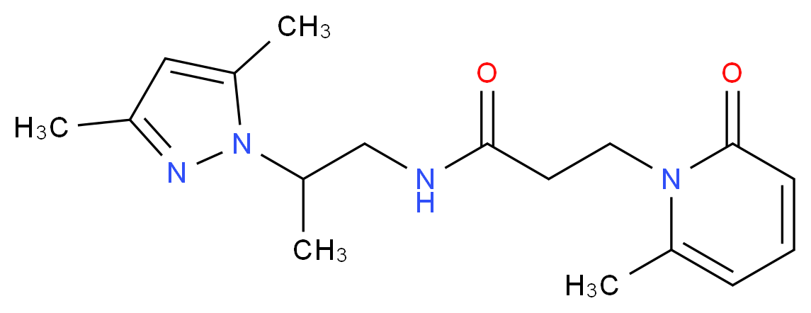 N-[2-(3,5-dimethyl-1H-pyrazol-1-yl)propyl]-3-(6-methyl-2-oxopyridin-1(2H)-yl)propanamide_分子结构_CAS_)