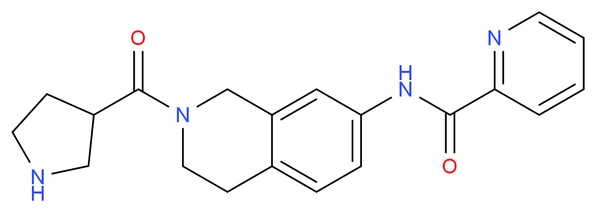 N-[2-(pyrrolidin-3-ylcarbonyl)-1,2,3,4-tetrahydroisoquinolin-7-yl]pyridine-2-carboxamide_分子结构_CAS_)