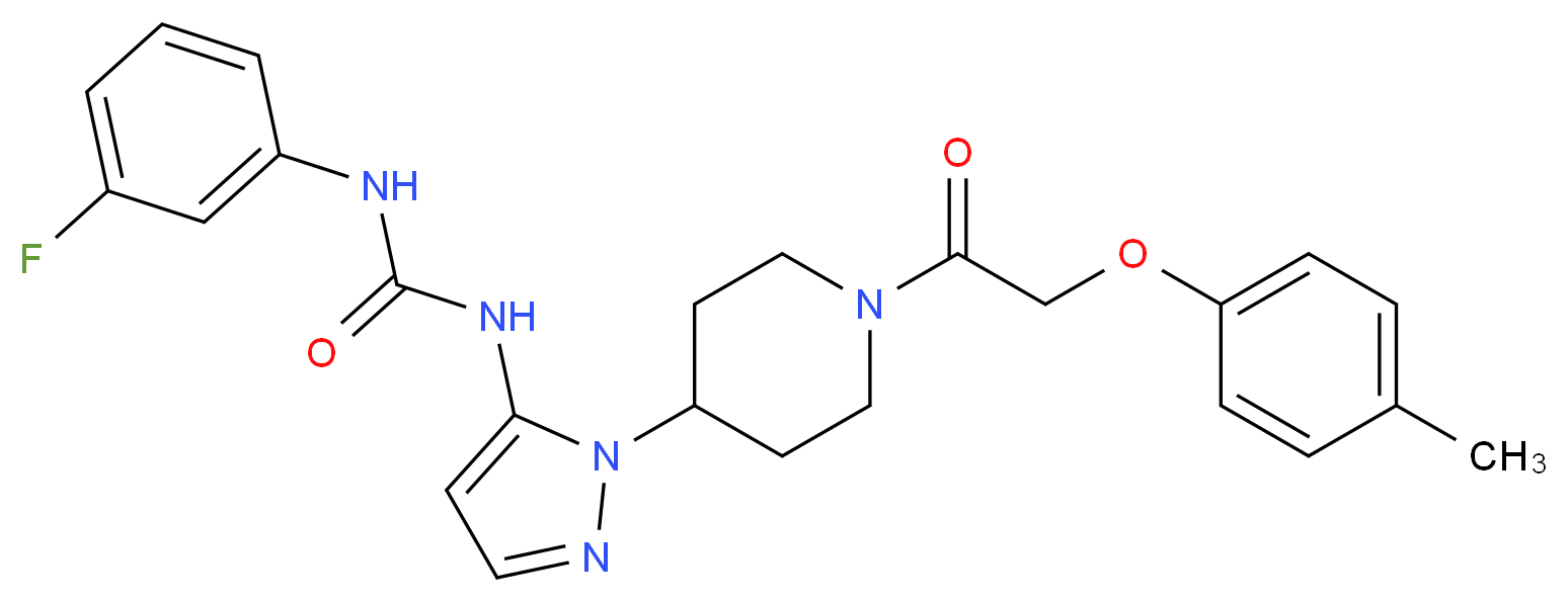 N-(3-fluorophenyl)-N'-(1-{1-[(4-methylphenoxy)acetyl]-4-piperidinyl}-1H-pyrazol-5-yl)urea_分子结构_CAS_)