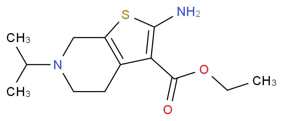 ethyl 2-amino-6-(propan-2-yl)-4H,5H,6H,7H-thieno[2,3-c]pyridine-3-carboxylate_分子结构_CAS_74022-33-6