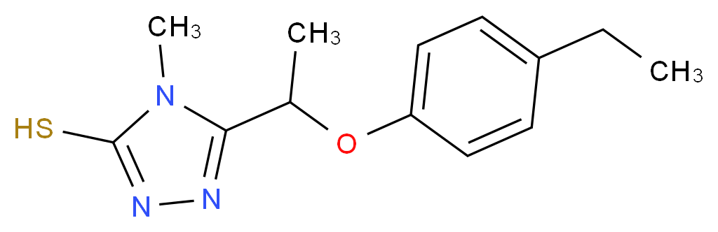 5-[1-(4-ethylphenoxy)ethyl]-4-methyl-4H-1,2,4-triazole-3-thiol_分子结构_CAS_669708-93-4