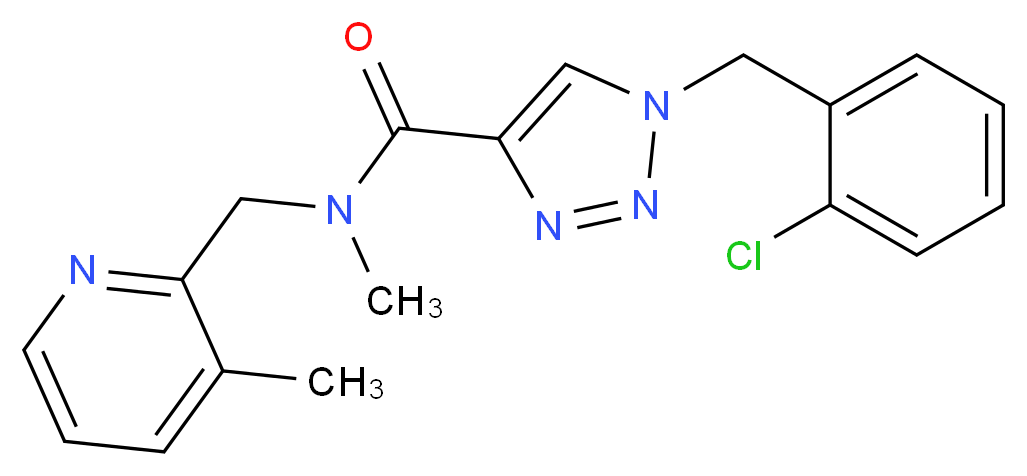1-(2-chlorobenzyl)-N-methyl-N-[(3-methyl-2-pyridinyl)methyl]-1H-1,2,3-triazole-4-carboxamide_分子结构_CAS_)
