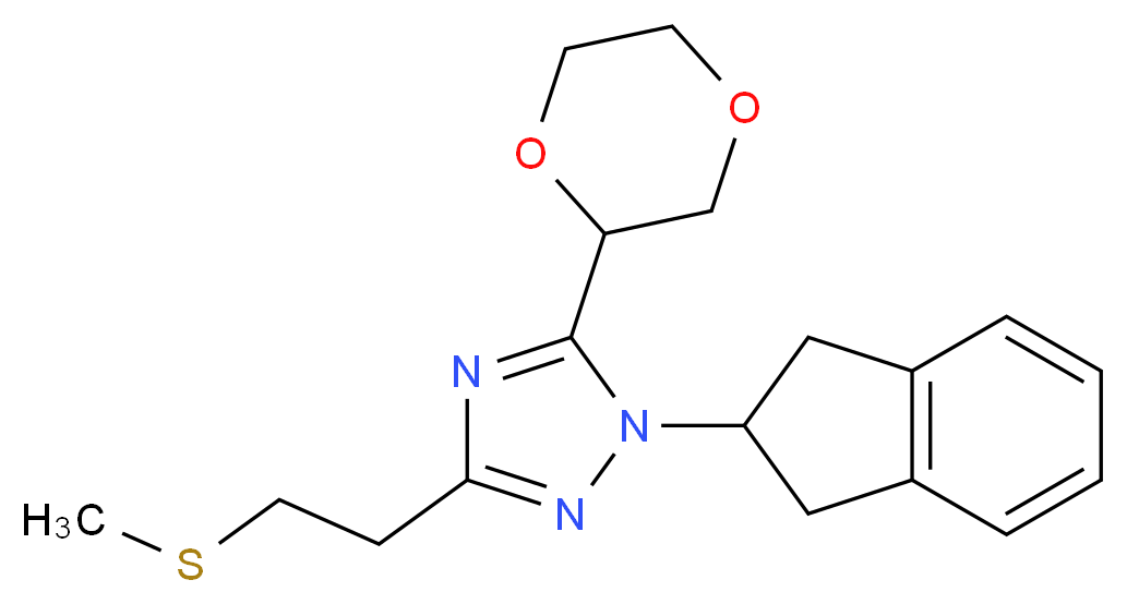 1-(2,3-dihydro-1H-inden-2-yl)-5-(1,4-dioxan-2-yl)-3-[2-(methylthio)ethyl]-1H-1,2,4-triazole_分子结构_CAS_)