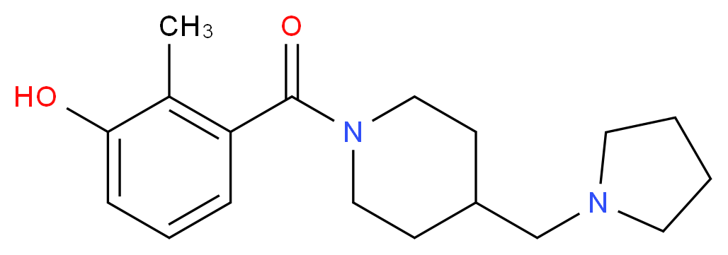 2-methyl-3-{[4-(pyrrolidin-1-ylmethyl)piperidin-1-yl]carbonyl}phenol_分子结构_CAS_)