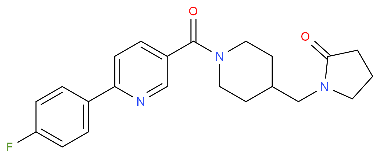 1-[(1-{[6-(4-fluorophenyl)pyridin-3-yl]carbonyl}piperidin-4-yl)methyl]pyrrolidin-2-one_分子结构_CAS_)