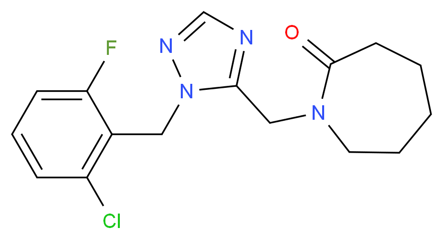 1-{[1-(2-chloro-6-fluorobenzyl)-1H-1,2,4-triazol-5-yl]methyl}azepan-2-one_分子结构_CAS_)