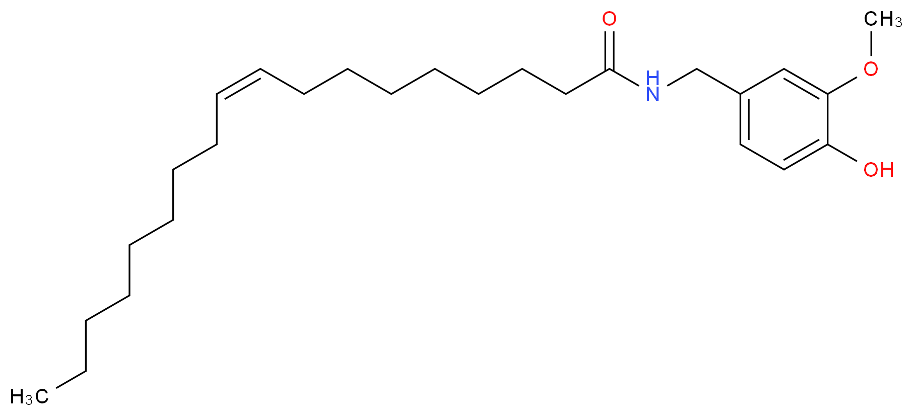 (9Z)-N-[(4-hydroxy-3-methoxyphenyl)methyl]octadec-9-enamide_分子结构_CAS_58493-49-5