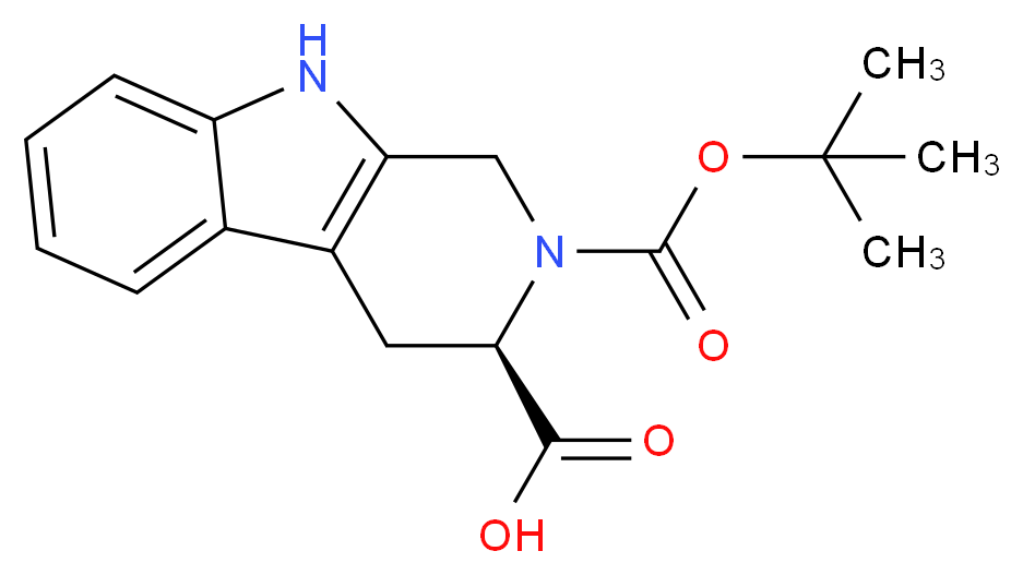 )N-Boc-D-1,2,3,4-四氢-β-咔啉-3-甲酸_分子结构_CAS_123910-26-9)