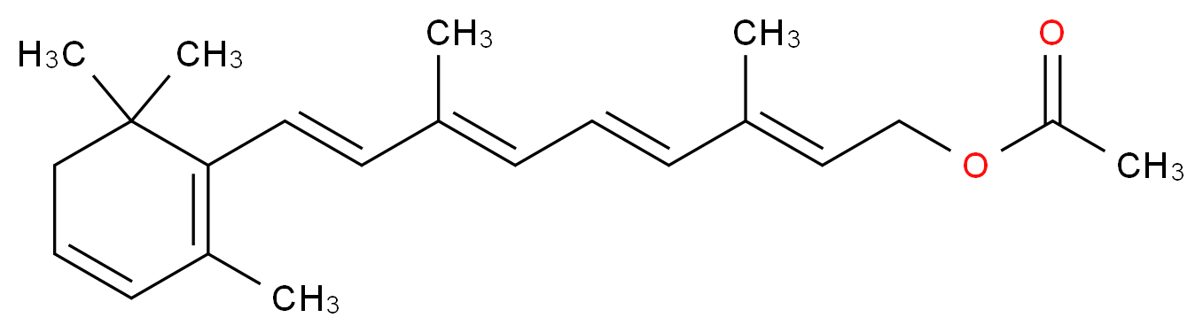 (2E,4E,6E,8E)-3,7-dimethyl-9-(2,6,6-trimethylcyclohexa-1,3-dien-1-yl)nona-2,4,6,8-tetraen-1-yl acetate_分子结构_CAS_20008-04-2