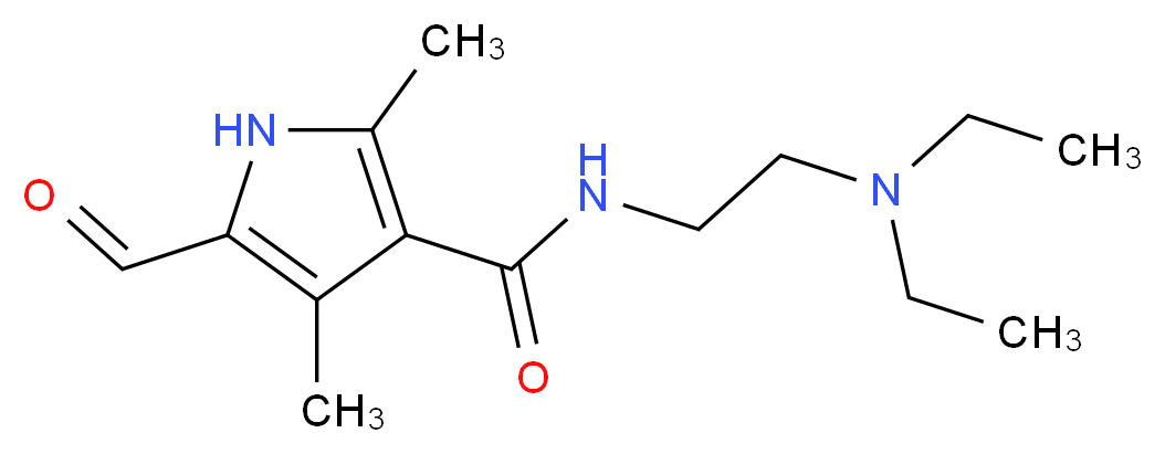 N-[2-(Diethylamino)ethyl]-2,4-dimethyl-5-formyl-1H-pyrrole-3-carboxamide_分子结构_CAS_356068-86-5)