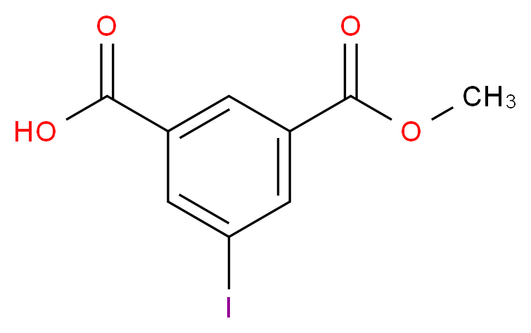 3-Iodo-5-(methoxycarbonyl)benzoic acid_分子结构_CAS_93116-99-5)