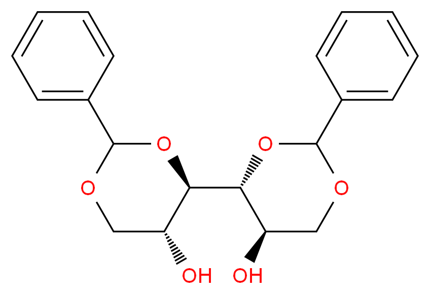 (4R,5R)-4-[(4R,5R)-5-hydroxy-2-phenyl-1,3-dioxan-4-yl]-2-phenyl-1,3-dioxan-5-ol_分子结构_CAS_28224-73-9