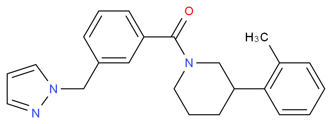 3-(2-methylphenyl)-1-[3-(1H-pyrazol-1-ylmethyl)benzoyl]piperidine_分子结构_CAS_)