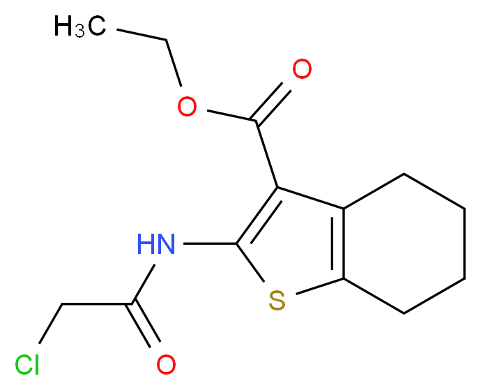 ethyl 2-(2-chloroacetamido)-4,5,6,7-tetrahydro-1-benzothiophene-3-carboxylate_分子结构_CAS_60442-41-3
