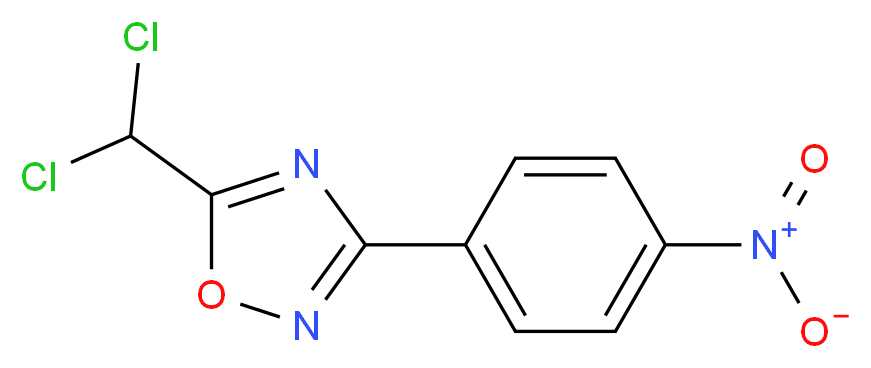 5-(Dichloromethyl)-3-(4-nitrophenyl)-1,2,4-oxadiazole_分子结构_CAS_905107-65-5)