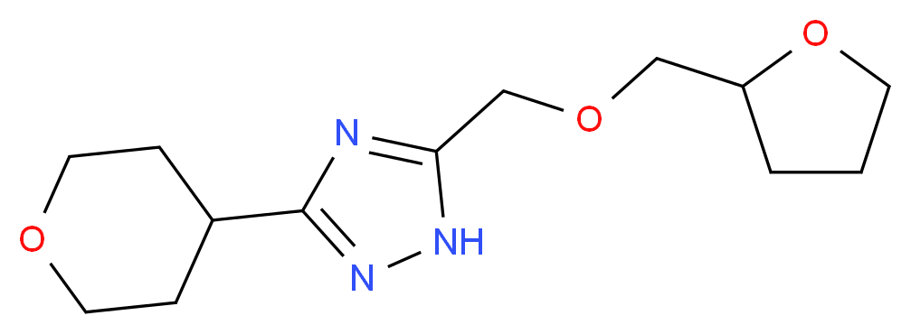 5-[(tetrahydrofuran-2-ylmethoxy)methyl]-3-(tetrahydro-2H-pyran-4-yl)-1H-1,2,4-triazole_分子结构_CAS_)