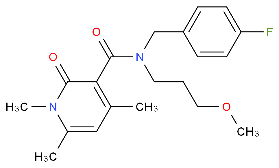 N-(4-fluorobenzyl)-N-(3-methoxypropyl)-1,4,6-trimethyl-2-oxo-1,2-dihydropyridine-3-carboxamide_分子结构_CAS_)