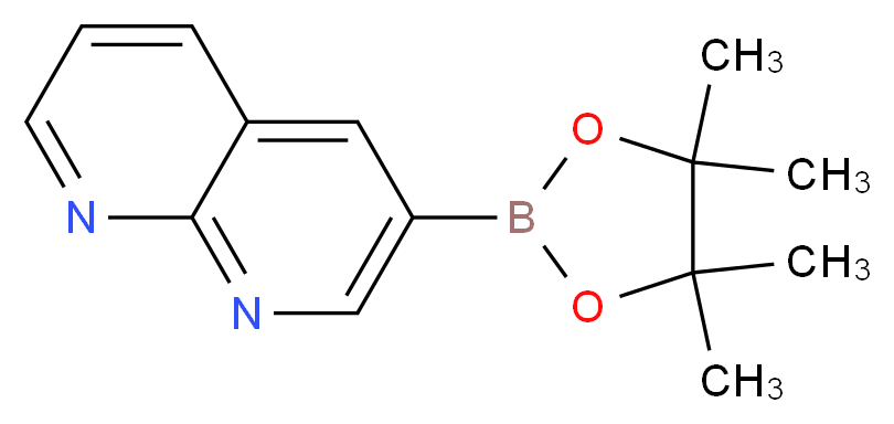 3-(tetramethyl-1,3,2-dioxaborolan-2-yl)-1,8-naphthyridine_分子结构_CAS_1036379-05-1