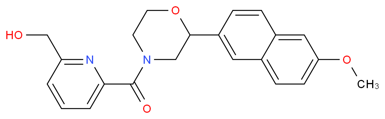 (6-{[2-(6-methoxy-2-naphthyl)morpholin-4-yl]carbonyl}pyridin-2-yl)methanol_分子结构_CAS_)