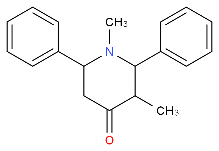 1,3-dimethyl-2,6-diphenylpiperidin-4-one_分子结构_CAS_5554-58-5