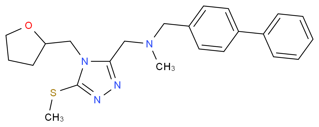 (4-biphenylylmethyl)methyl{[5-(methylthio)-4-(tetrahydro-2-furanylmethyl)-4H-1,2,4-triazol-3-yl]methyl}amine_分子结构_CAS_)