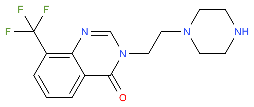 3-(2-piperazin-1-ylethyl)-8-(trifluoromethyl)quinazolin-4(3H)-one_分子结构_CAS_)