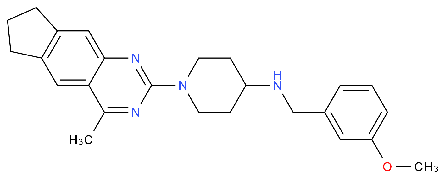 N-(3-methoxybenzyl)-1-(4-methyl-7,8-dihydro-6H-cyclopenta[g]quinazolin-2-yl)-4-piperidinamine_分子结构_CAS_)