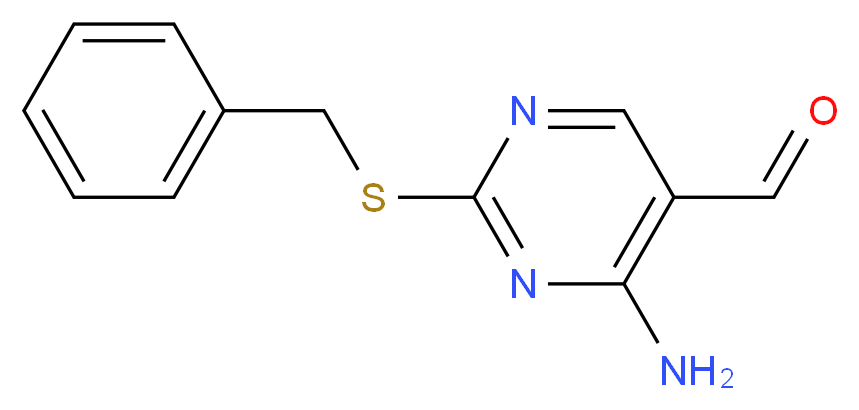 4-AMINO-2-BENZYLSULFANYL-PYRIMIDINE-5-CARBALDEHYDE_分子结构_CAS_335318-29-1)