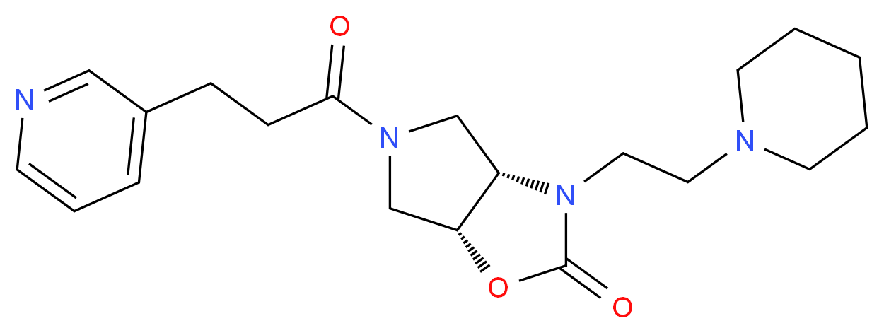 (3aS*,6aR*)-3-(2-piperidin-1-ylethyl)-5-(3-pyridin-3-ylpropanoyl)hexahydro-2H-pyrrolo[3,4-d][1,3]oxazol-2-one_分子结构_CAS_)