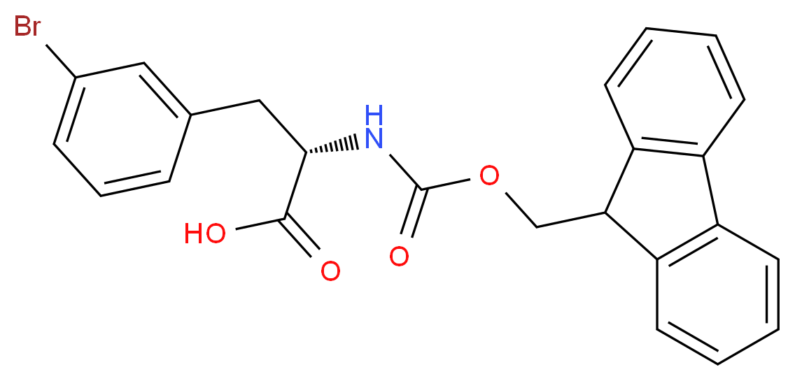 (2S)-3-(3-bromophenyl)-2-{[(9H-fluoren-9-ylmethoxy)carbonyl]amino}propanoic acid_分子结构_CAS_220497-48-3