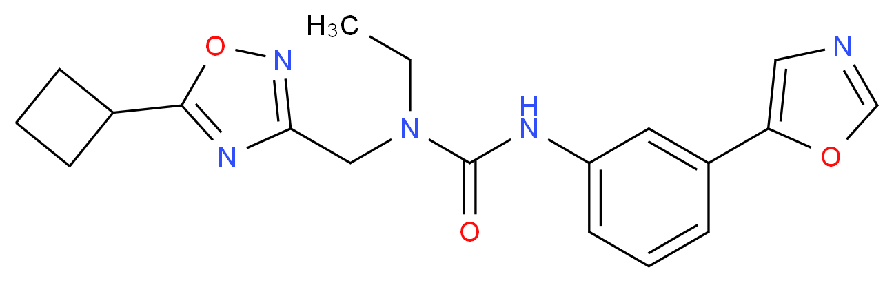 N-[(5-cyclobutyl-1,2,4-oxadiazol-3-yl)methyl]-N-ethyl-N'-[3-(1,3-oxazol-5-yl)phenyl]urea_分子结构_CAS_)