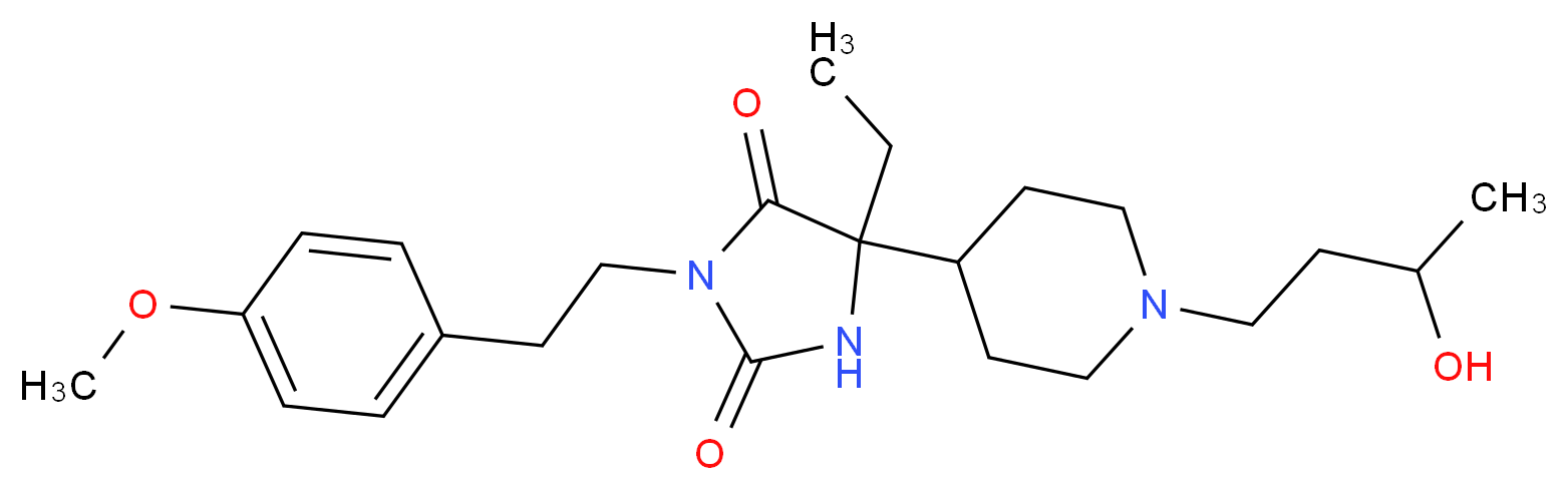 5-ethyl-5-[1-(3-hydroxybutyl)-4-piperidinyl]-3-[2-(4-methoxyphenyl)ethyl]-2,4-imidazolidinedione_分子结构_CAS_)