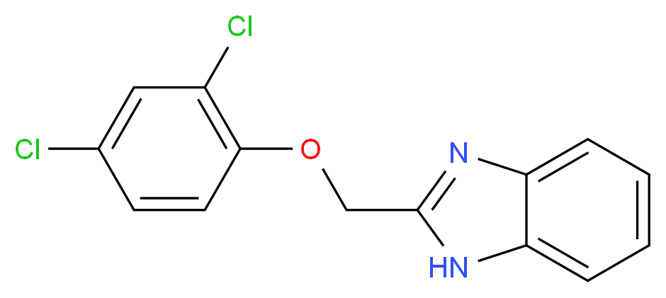 2-(2,4-dichlorophenoxymethyl)-1H-1,3-benzodiazole_分子结构_CAS_3156-21-6