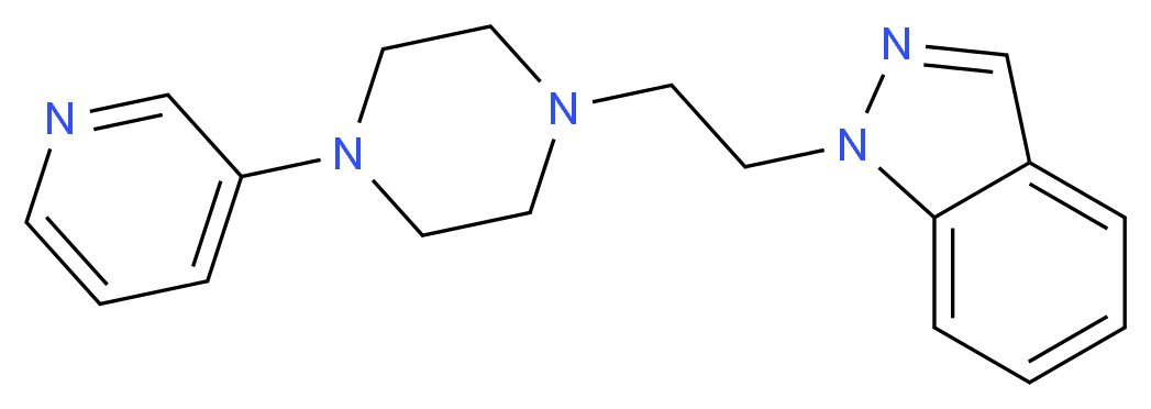1-{2-[4-(3-pyridinyl)-1-piperazinyl]ethyl}-1H-indazole_分子结构_CAS_)