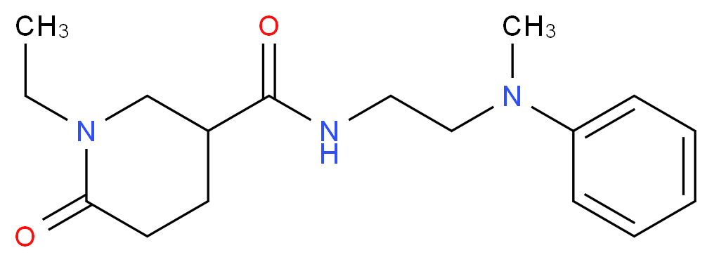 1-ethyl-N-{2-[methyl(phenyl)amino]ethyl}-6-oxo-3-piperidinecarboxamide_分子结构_CAS_)