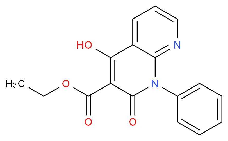 Ethyl 4-hydroxy-2-oxo-1-phenyl-1,2-dihydro-1,8-naphthyridine-3-carboxylate_分子结构_CAS_138305-20-1)