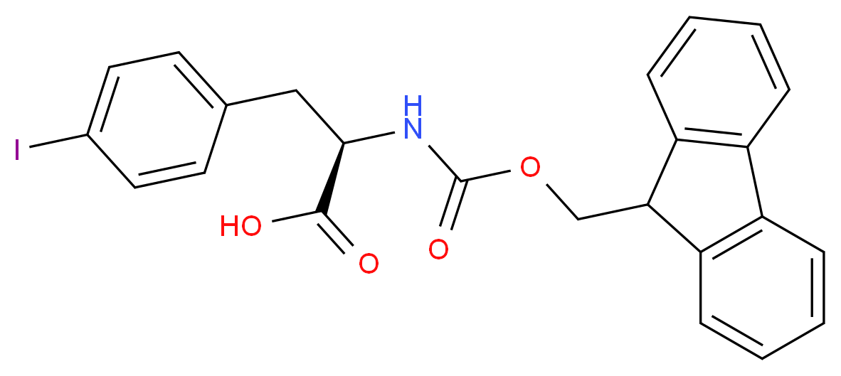 (2R)-2-{[(9H-fluoren-9-ylmethoxy)carbonyl]amino}-3-(4-iodophenyl)propanoic acid_分子结构_CAS_205526-29-0