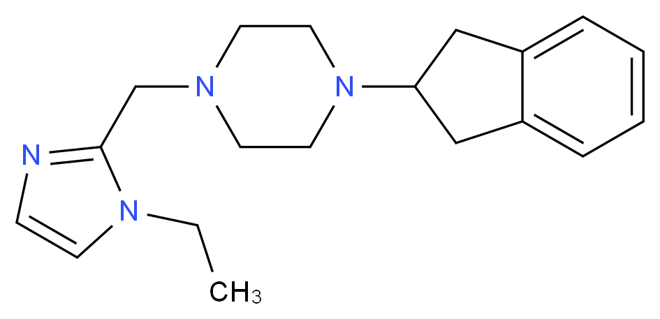 1-(2,3-dihydro-1H-inden-2-yl)-4-[(1-ethyl-1H-imidazol-2-yl)methyl]piperazine_分子结构_CAS_)