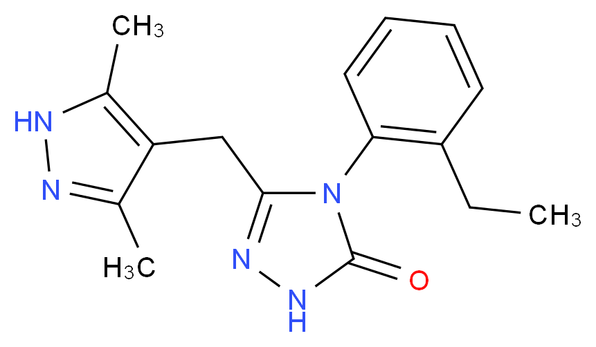 5-[(3,5-dimethyl-1H-pyrazol-4-yl)methyl]-4-(2-ethylphenyl)-2,4-dihydro-3H-1,2,4-triazol-3-one_分子结构_CAS_)