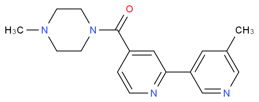 5'-methyl-4-[(4-methylpiperazin-1-yl)carbonyl]-2,3'-bipyridine_分子结构_CAS_)