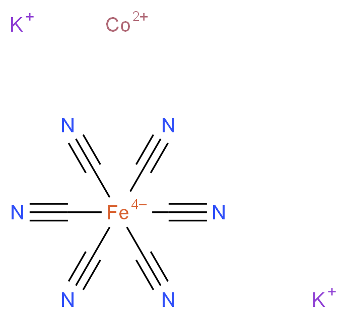 六氰基钴(II)铁(II)酸钾_分子结构_CAS_12549-23-4)