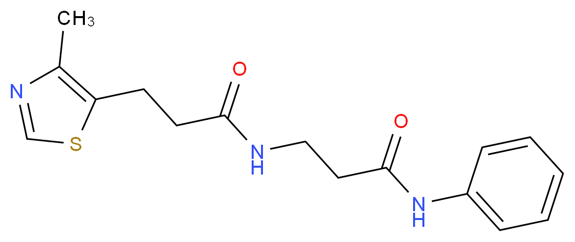 N~3~-[3-(4-methyl-1,3-thiazol-5-yl)propanoyl]-N~1~-phenyl-beta-alaninamide_分子结构_CAS_)