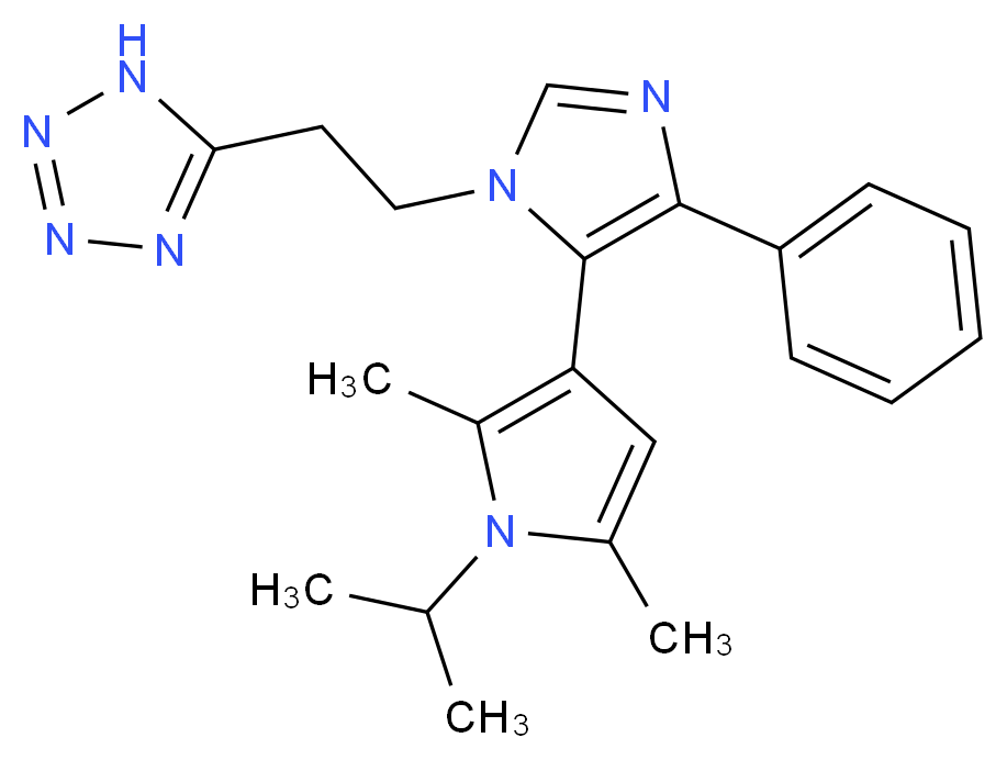 5-{2-[5-(1-isopropyl-2,5-dimethyl-1H-pyrrol-3-yl)-4-phenyl-1H-imidazol-1-yl]ethyl}-1H-tetrazole_分子结构_CAS_)