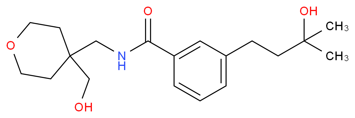 3-(3-hydroxy-3-methylbutyl)-N-{[4-(hydroxymethyl)tetrahydro-2H-pyran-4-yl]methyl}benzamide_分子结构_CAS_)