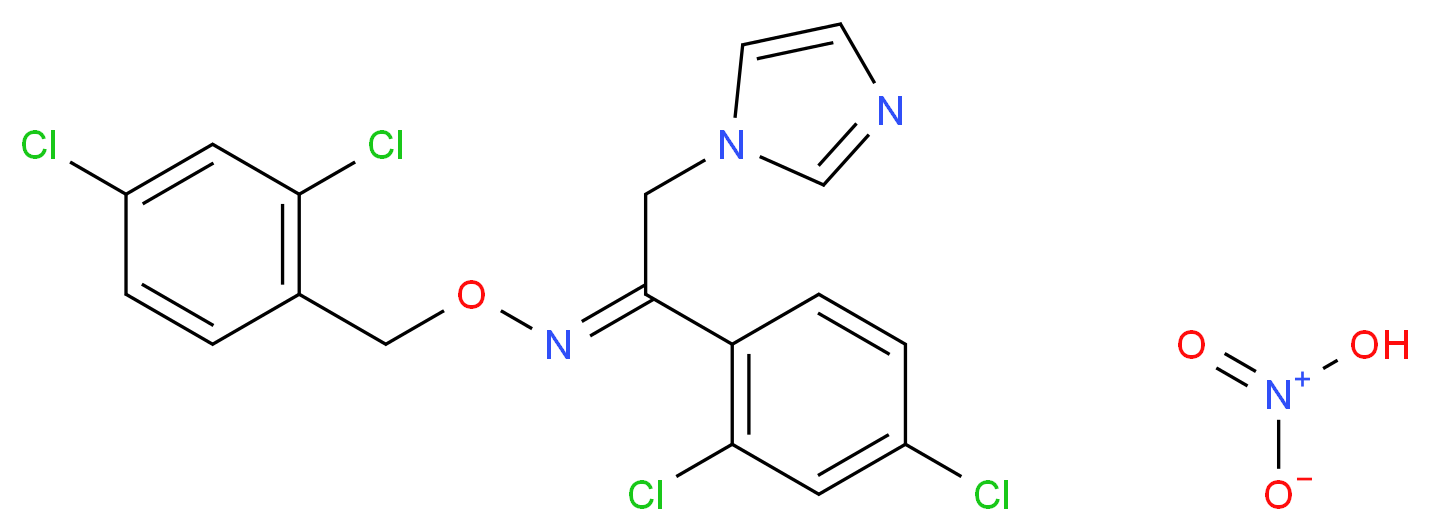 (Z)-[1-(2,4-dichlorophenyl)-2-(1H-imidazol-1-yl)ethylidene][(2,4-dichlorophenyl)methoxy]amine; nitric acid_分子结构_CAS_64211-46-7